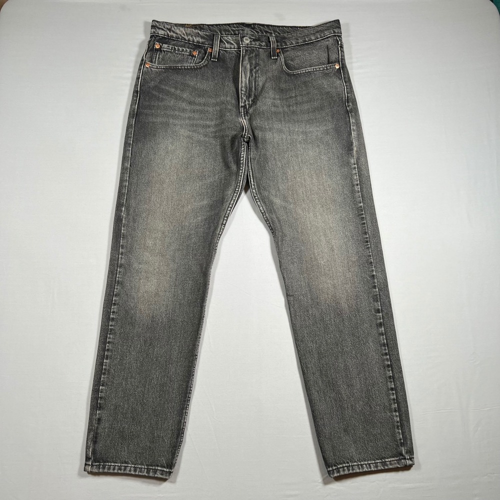 Levis 502 Jeans Mens 34x30 Gray Faded Denim Pants Grunge 90s Style - Picture 1 of 12